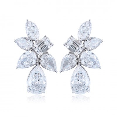 Ruif Jewelry Classic Design S925 Silver 9.11ct White Color Simulated Diamond Earrings Cubic Zircon Earrings Gemstone Jewelry