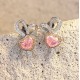 Ruif Jewelry Classic Design S925 Silver 1.0ctx2pcs Pink Color Simulated Diamond Earrings Gemstone Jewelry