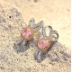 Ruif Jewelry Classic Design S925 Silver 1.0ctx2pcs Pink Color Simulated Diamond Earrings Gemstone Jewelry