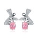 Ruif Jewelry Classic Design S925 Silver 1.0ctx2pcs Pink Color Simulated Diamond Earrings Cubic Zircon Earrings Gemstone Jewelry