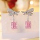 Ruif Jewelry Classic Design S925 Silver 5.0ctx2pcs Pink Color Simulated Diamond Earrings Cubic Zircon Earrings Gemstone Jewelry