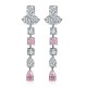 Ruif Jewelry Classic Design S925 Silver 4.23ct Pink/Yellow Color Simulated Diamond Earrings Cubic Zircon Earrings Gemstone Jewelry