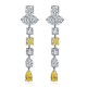 Ruif Jewelry Classic Design S925 Silver 4.23ct Pink/Yellow Color Simulated Diamond Earrings Cubic Zircon Earrings Gemstone Jewelry