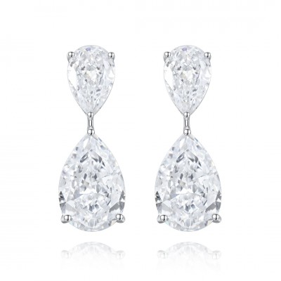 Ruif Jewelry Classic Design S925 Silver 25.4ct White Color Simulated Diamond Earrings Cubic Zircon Earrings Gemstone Jewelry