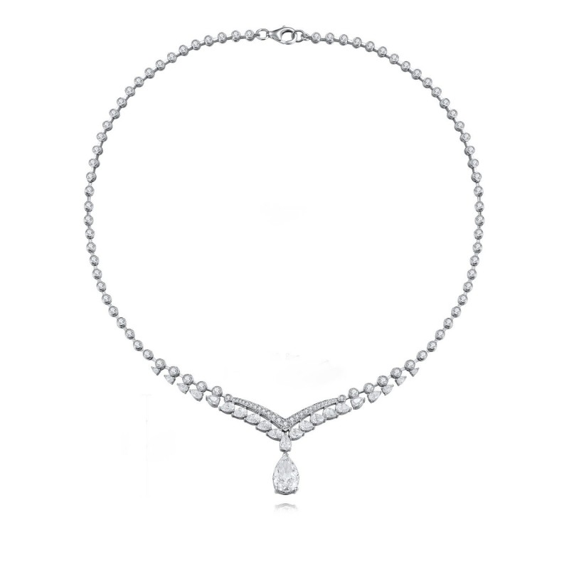 Ruif  Jewelry Classic Design S925 Silver 6.81ct White Simulated Diamond Pendant Necklace Gemstone Jewelry