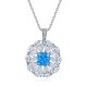 Ruif Jewelry Classic Design S925 Silver 2.0ct Simulated Diamond Pendant Necklace Light Blue Color  Gemstone Jewelry