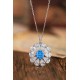 Ruif Jewelry Classic Design S925 Silver 2.0ct Simulated Diamond Pendant Necklace Light Blue Color  Gemstone Jewelry