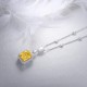 Ruif Jewelry Classic Design S925 Silver 10.0ct Simulated Diamond Pendant Necklace Yellow Color  Gemstone Jewelry