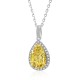 Ruif Jewelry Classic Design S925 Silver 3.0ct Simulated Diamond Pendant Necklace Pink/Yellow/White Color  Gemstone Jewelry