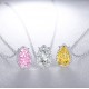 Ruif Jewelry Classic Design S925 Silver 3.0ct Simulated Diamond Pendant Necklace Pink/Yellow/White Color  Gemstone Jewelry