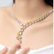 Ruif  Jewelry Classic Design S925 Silver 55.29ct White/Yellow  Simulated Diamond Pendant Necklace Gemstone Jewelry