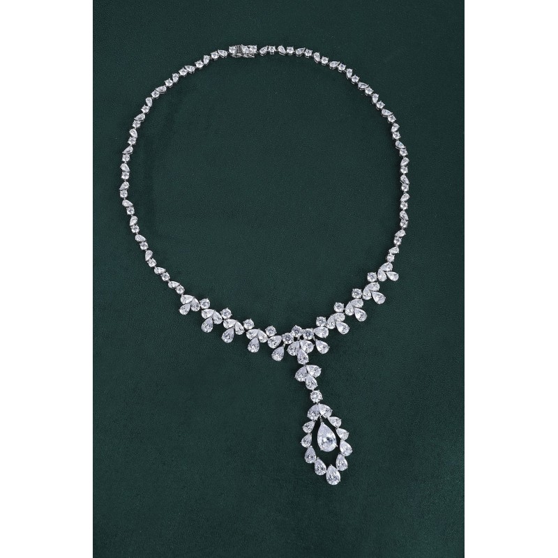 Ruif  Jewelry Classic Design S925 Silver 3.0ct White Simulated Diamond Pendant Necklace Gemstone Jewelry