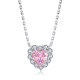 Ruif Jewelry Classic Design S925 Silver 5ct Simulated Diamond Pendant Necklace Pink Color  Gemstone Jewelry