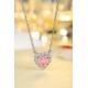 Ruif Jewelry Classic Design S925 Silver 5ct Simulated Diamond Pendant Necklace Pink Color  Gemstone Jewelry