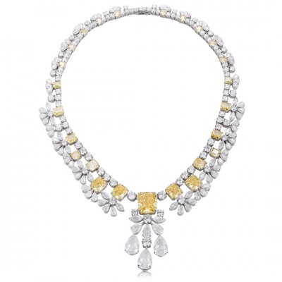 Ruif  Jewelry Classic Design S925 Silver 94.57ct White/ Yellow  Simulated Diamond Pendant Necklace Gemstone Jewelry