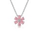 Ruif Jewelry Classic Design S925 Silver 2.217ct Simulated Diamond Pendant Necklace Blue And Pink Color CZ Gemstone Jewelry