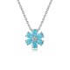 Ruif Jewelry Classic Design S925 Silver 2.217ct Simulated Diamond Pendant Necklace Blue And Pink Color CZ Gemstone Jewelry