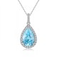 Ruif Jewelry Classic Design S925 Silver 3.0ct Simulated Diamond Pendant Necklace Light Blue Color  Gemstone Jewelry