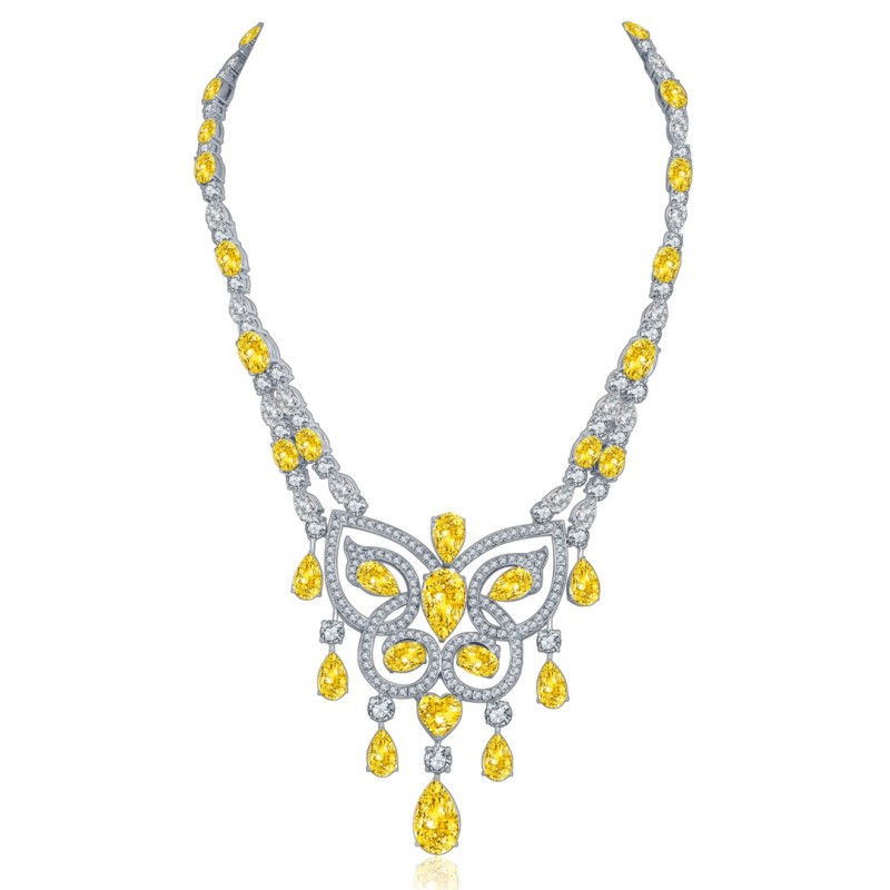 Ruif  Jewelry Classic Design S925 Silver 20ct Yellow/White Color White/ Yellow  Simulated Diamond Pendant Necklace Gemstone Jewelry