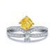 Ruif Jewelry Classic Design S925 Silver 1.0ct Yellow Color Simulated Diamond Ring Wedding Bands