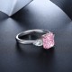 Ruif Jewelry Classic Design S925 Silver 2.0ct Pink Simulated Diamond Ring Wedding Bands