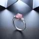 Ruif Jewelry Classic Design S925 Silver 2.0ct Pink Simulated Diamond Ring Wedding Bands