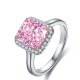 Ruif Jewelry Classic Design S925 Silver 3.0ct Pink/Yellow/White Colors Simulated Diamond Ring Cubic Zircon Ring