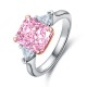 Ruif Jewelry Classic Design S925 Silver 3.0ct Pink/Yellow/White Color Simulated Diamond Ring Wedding Bands