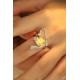 Ruif Jewelry Classic Design S925 Silver 5.0ct Pink/Yellow Colors Simulated Diamond Ring Wedding Bands