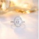 Ruif Jewelry Classic Design 18K gold 4.18ct Oval Shape White Color Simulated Diamond Ring Wedding Bands