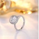 Ruif Jewelry Classic Design 18K gold 4.18ct Oval Shape White Color Simulated Diamond Ring Wedding Bands