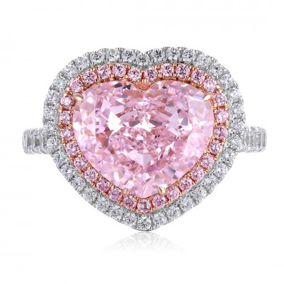 Ruif Jewelry Classic Design 18K gold 7.2ct Pink Simulated Diamond Ring Wedding Bands