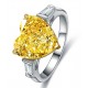 Ruif Jewelry Classic Design S925 Silver 5ct Yellow Simulated Diamond Ring Wedding Bands