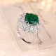 Ruif Jewelry Classic Design S925 Silver 4.2ct Simulated Diamond Ring Emerald Green Color Wedding Bands