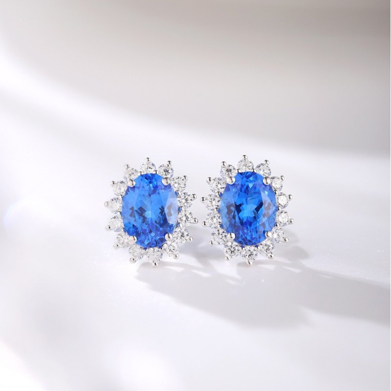 Ruif Jewelry Classic Design S925 Silver 2.89ct Lab Grown Cobalt Spinel  Earrings Gemstone Jewelry Party Gift