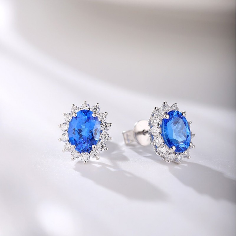 Ruif Jewelry Classic Design S925 Silver 2.89ct Lab Grown Cobalt Spinel  Earrings Gemstone Jewelry Party Gift