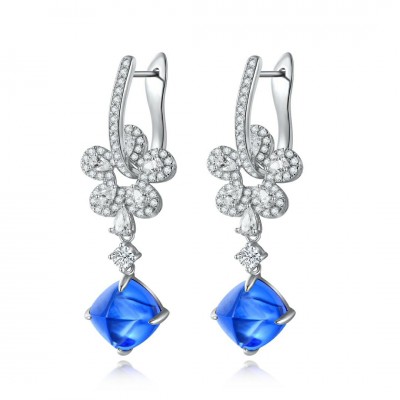 Ruif Jewelry Classic Design S925 Silver 7.19ct Lab Grown Cobalt Spinel  Earrings Gemstone Jewelry Party Gift