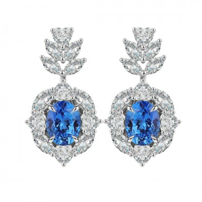 Ruif Jewelry Classic Design S925 Silver 4.74ct Lab Grown Cobalt Spinel  Earrings Gemstone Jewelry Party Gift