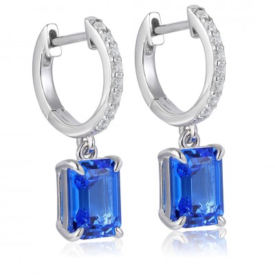 Ruif Jewelry Classic Design S925 Silver 3.6ct Lab Grown Cobalt Spinel  Earrings Gemstone Jewelry Party Gift