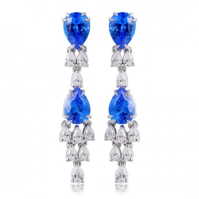 Ruif Jewelry Classic Design S925 Silver 3.29ct Lab Grown Cobalt Spinel  Earrings Gemstone Jewelry Party Gift