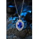 Ruif Jewelry Classic Design S925 Silver 5.97ct Lab Grown Cobalt Spinel Necklace Wedding Bands