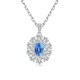 Ruif Jewelry Classic Design S925 Silver 1.04ct Lab Grown Cobalt Spinel Necklace Wedding Bands