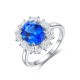 Ruif Jewelry Classic Design S925 Silver 2.98ct Lab Grown Cobalt Spinel Ring Wedding Bands