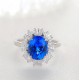 Ruif Jewelry Classic Design S925 Silver 2.98ct Lab Grown Cobalt Spinel Ring Wedding Bands