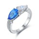 Ruif Jewelry Classic Design S925 Silver 1.57ct Lab Grown Cobalt Spinel Ring Wedding Bands