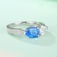 Ruif Jewelry Classic Design S925 Silver 1.57ct Lab Grown Cobalt Spinel Ring Wedding Bands