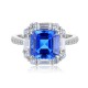 Ruif Jewelry Classic Design S925 Silver 3.31ct Lab Grown Cobalt Spinel Ring Wedding Bands