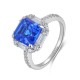 Ruif Jewelry Classic Design S925 Silver 3.31ct Lab Grown Cobalt Spinel Ring Wedding Bands