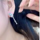 Ruif Jewelry Classic Design S925 Silver Lab Grown Paraiba Sapphire Earrings Gemstone Jewelry