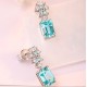 Ruif Jewelry Classic Design S925 Silver 2.58ct Lab Grown Paraiba Sapphire Earrings Gemstone Jewelry